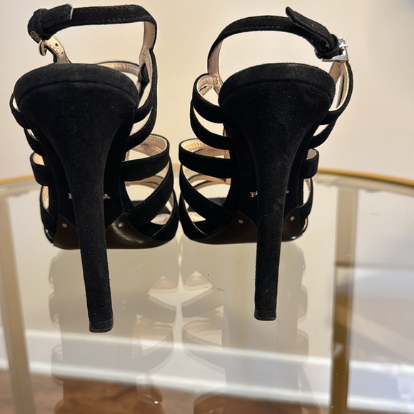 Prada sling back black suede heels - Picture 2 of 8